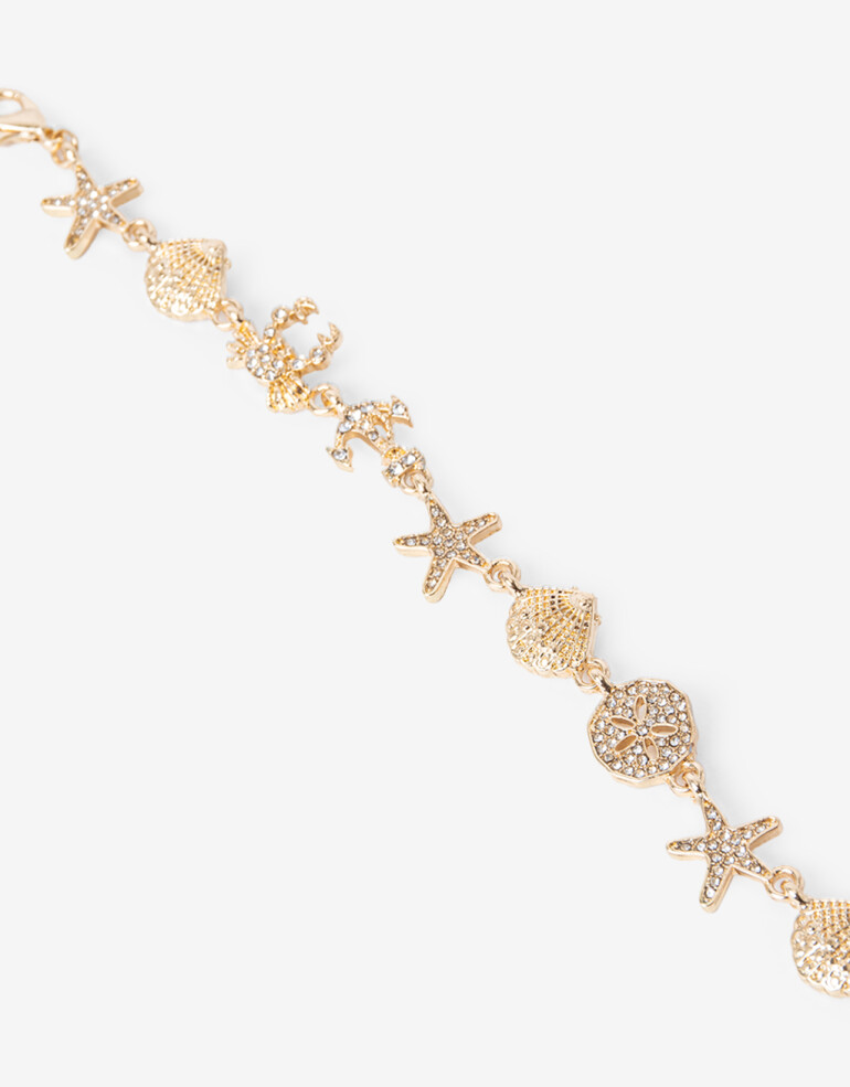 Pulseras Flexibles Strass Pulsera Flexible Marítima Strass - Dorado