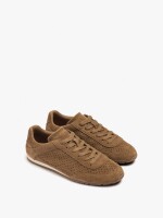 Zapatillas De Piel Monocromáticas camel
