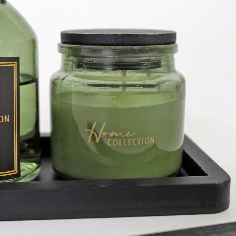 SET DIFUSOR/VELA AROMATICA GREEN TEA 4PZAS Unica