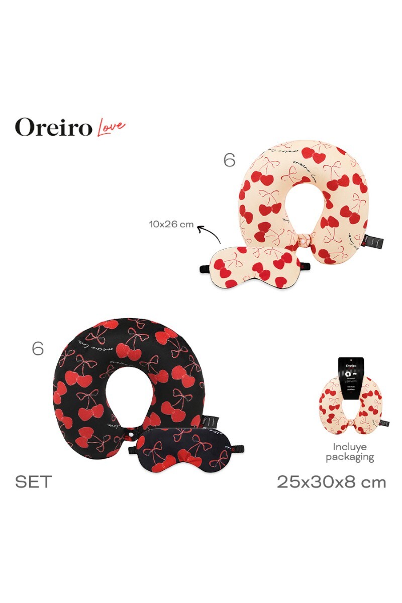 Set Almohada y Mascara Oreiro Rosado