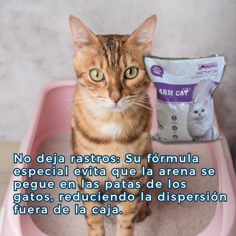 ARENA SANITARIA AGLOMERANTE CHARM CAT PREMIUM BAJO POLVO SIN OLORES PACK 16 KILOS LAVANDA