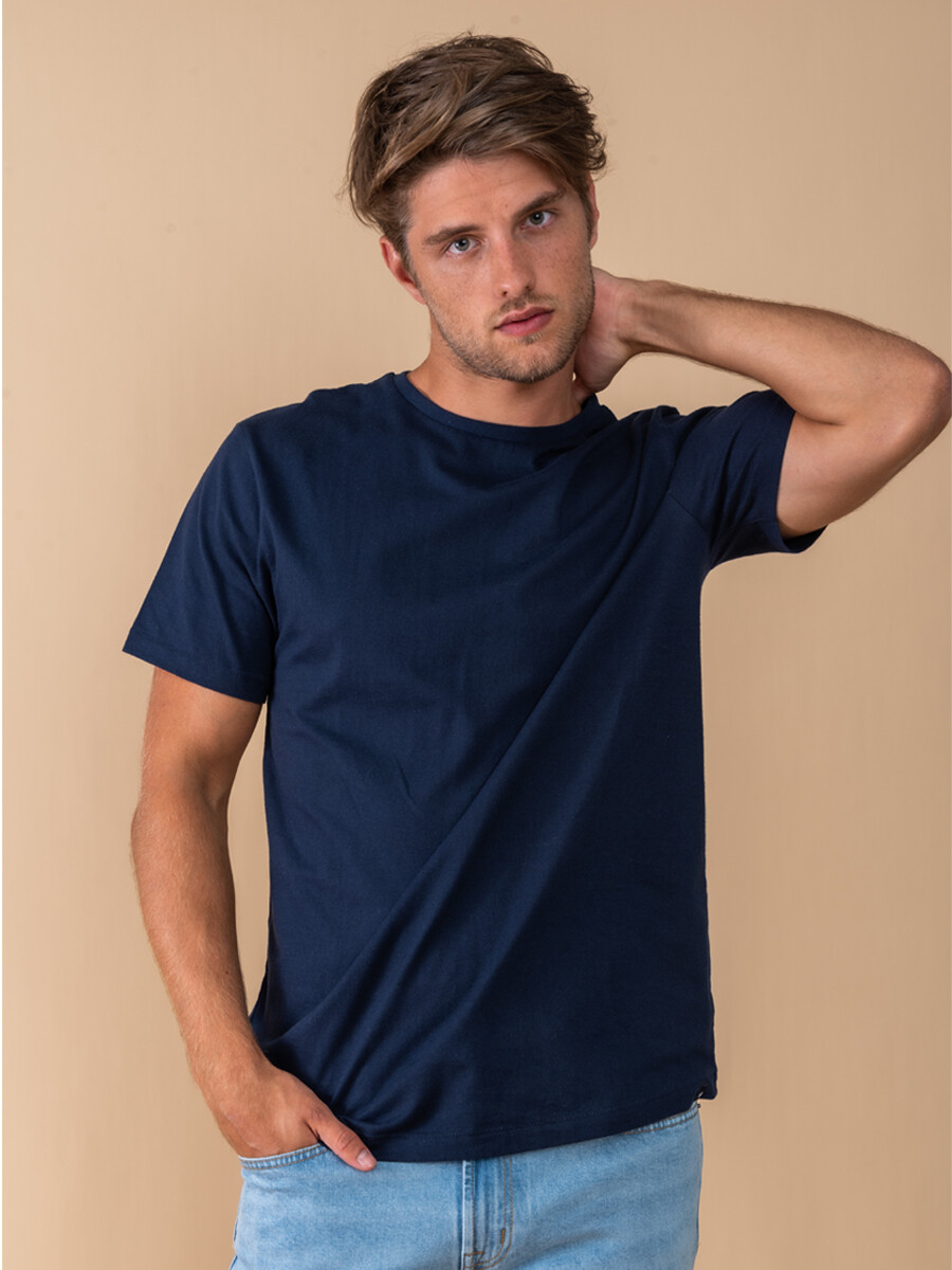Camiseta cuello redondo - Azul Marino 