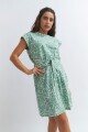 Vestido corto con lazo VERDE OLIVA