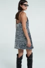 vestido corto lentejuelas Plata