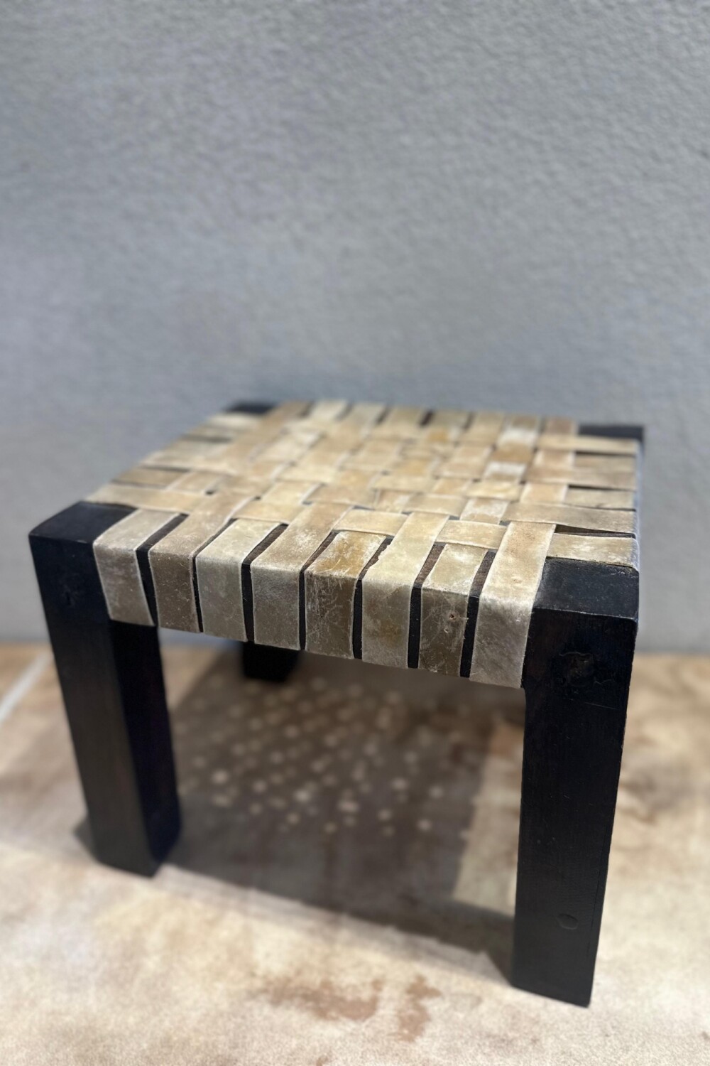Petit Stool Lonja Trenzada Oscuro