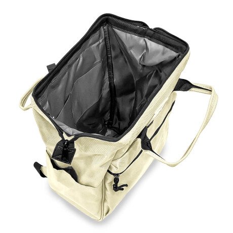 Mochila Cartera Everlast Bolso Dama Urbana Antirrobo Crema