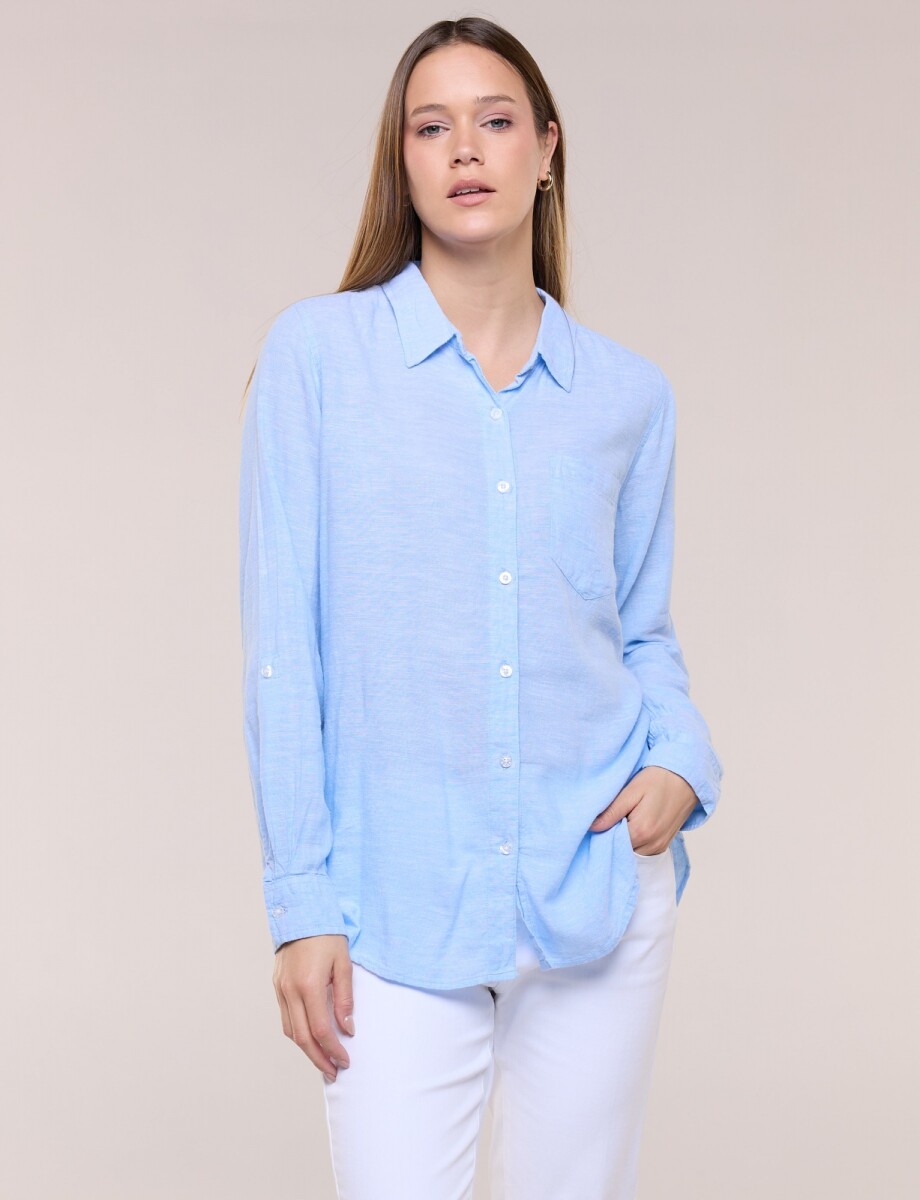 Camisa Lino - Celeste 