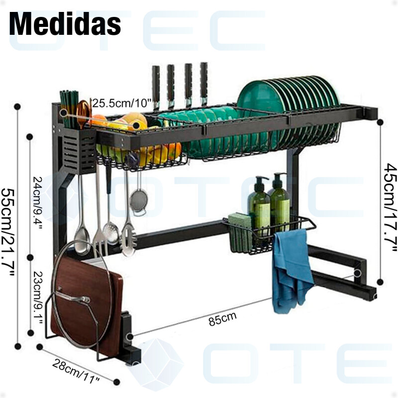 Escurridor de Platos Vasos Cubiertos Copas Sobre Pileta 85 CM Escurridor de Platos Vasos Cubiertos Copas Sobre Pileta 85 CM