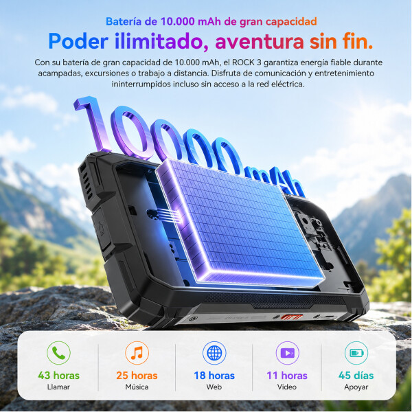 Blackview Rock 3 32(8+24)gb Ram 256gb 4g Robusto De Trabajo + Regalo PK BLACKVIEW ROCK 3 8/256 4G NEGRO +REGA
