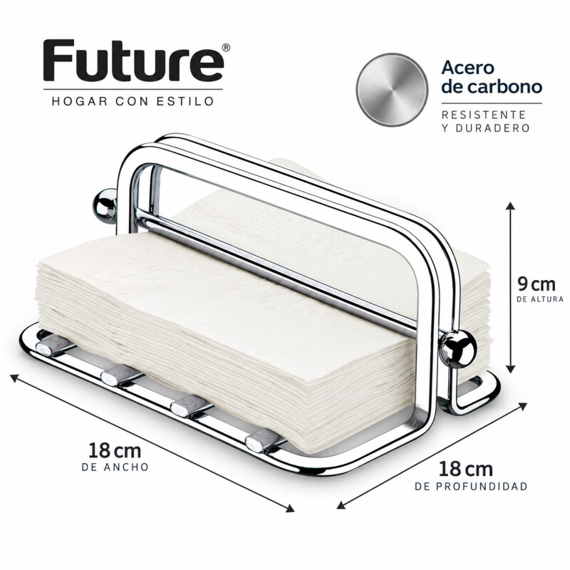 Servilletero de Mesa Future Acero de Carbono 18x18 cm Servilletero de Mesa Future Acero de Carbono 18x18 cm