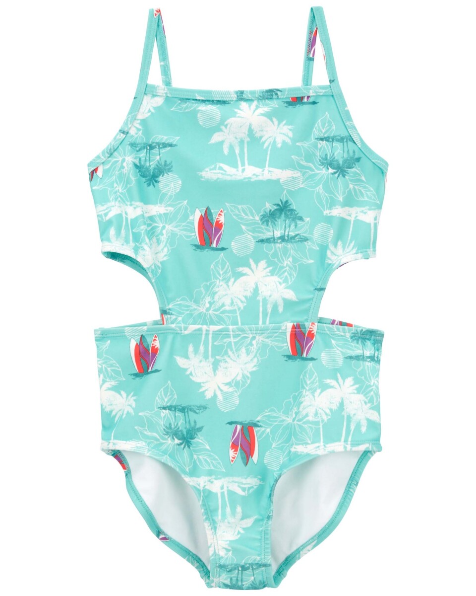 Malla de baño una pieza con protección UPF 50+ diseño playero 