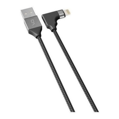 Cable De Datos Usb 2 En 1 iPhone Lightning Marvo Celular Color Variante Negro