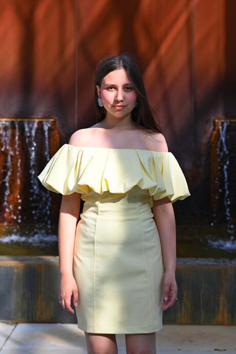 Vestido corto Pilarica Amarillo manteca