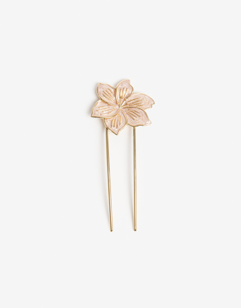 Palito Metálico Con Flor Esmaltada. 