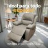 Sofá Sillón Poltrona Reclinable Masajeador Electrico Cuerina Color Gris Cuerina