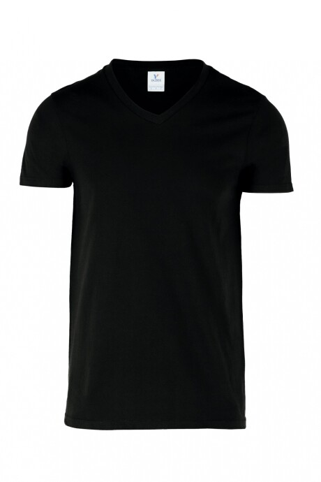Camiseta escote en v Negro