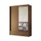 Ropero Demócrata 2 Puertas Corredizas y Espejo - Linea Fit Marron