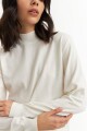 Sweater media polera con puños BLANCO