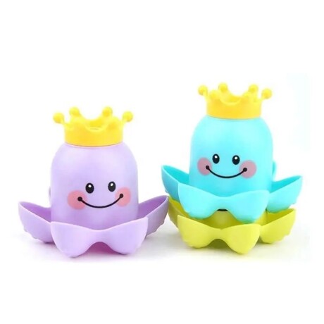 Set de 3 Pulpos Apilables Juego p/ Baño o Playa Bebés Niños Violeta
