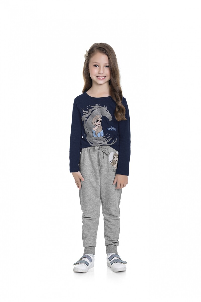 Blusa de manga larga para niñas AZUL MARINO