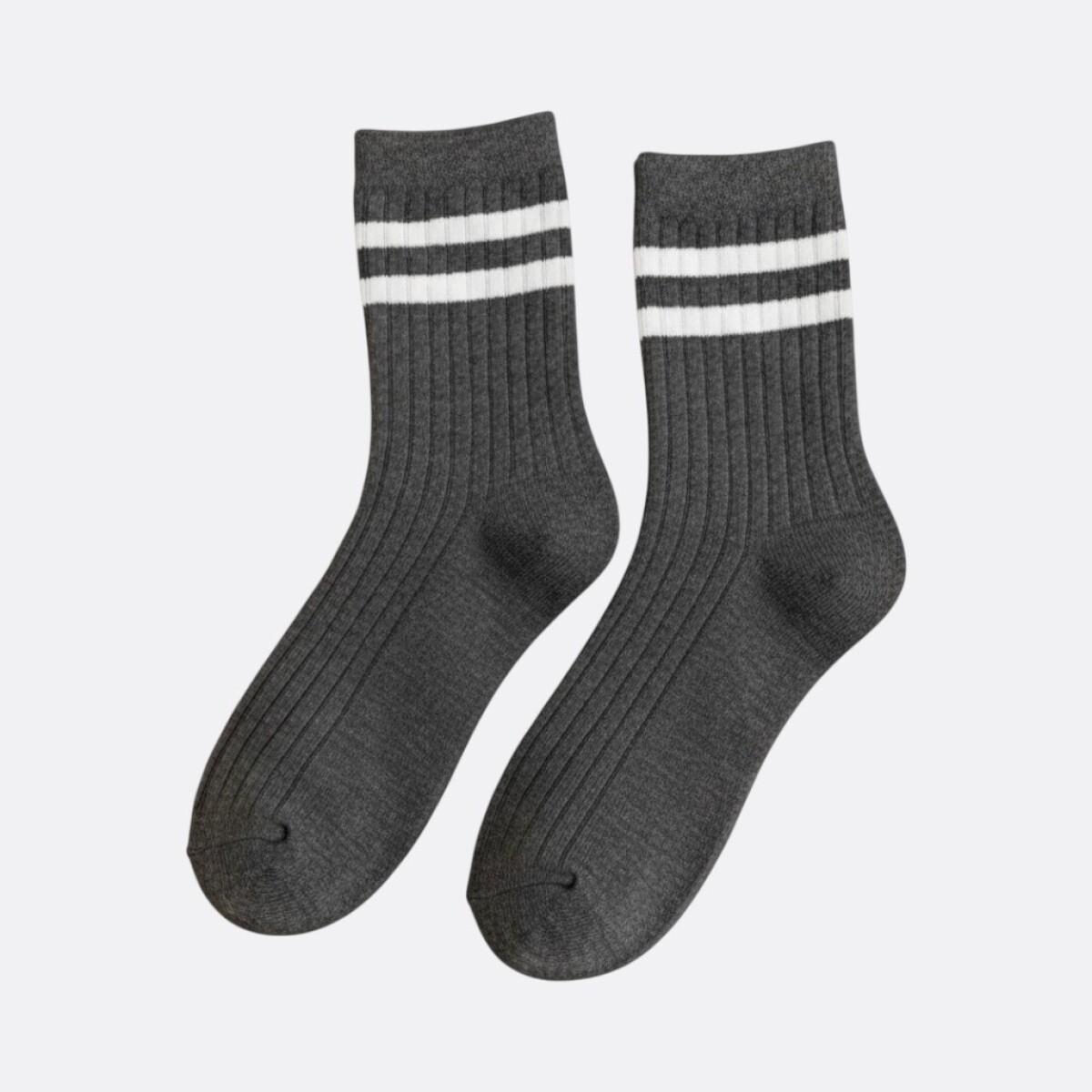 Medias Lineales De Color - Gris Oscuro 