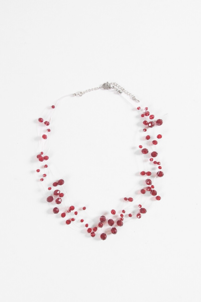Collar cuentas acrílico bordo