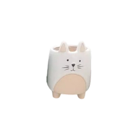 Maceta de cerámica de animales varios Blanco