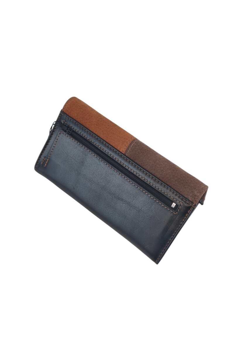 Billetera Larga de Dama en Cuero Genuino y Exclusiva Piel de Pecarí Negro