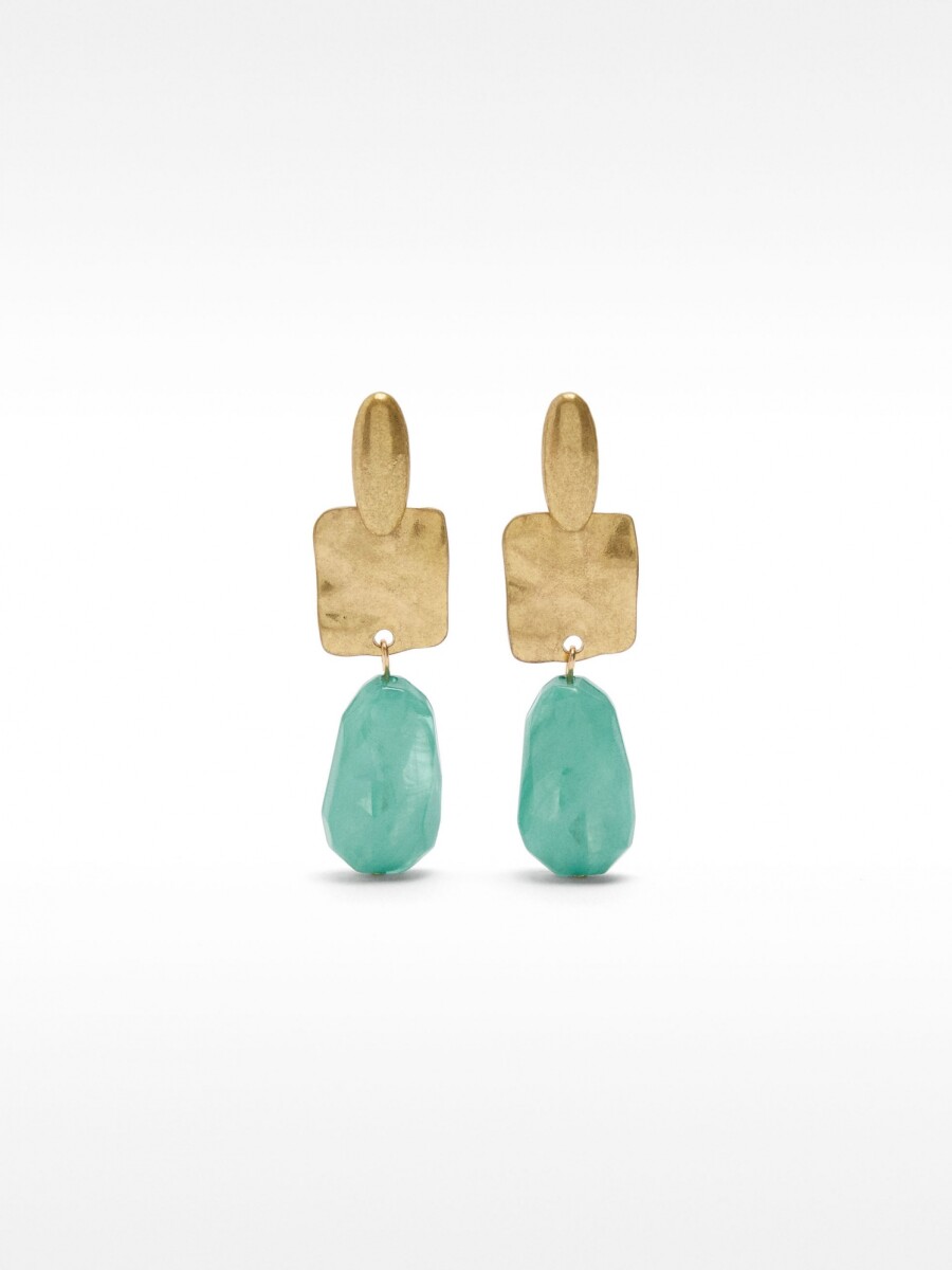 Pendientes Largos Efecto Piedra azul