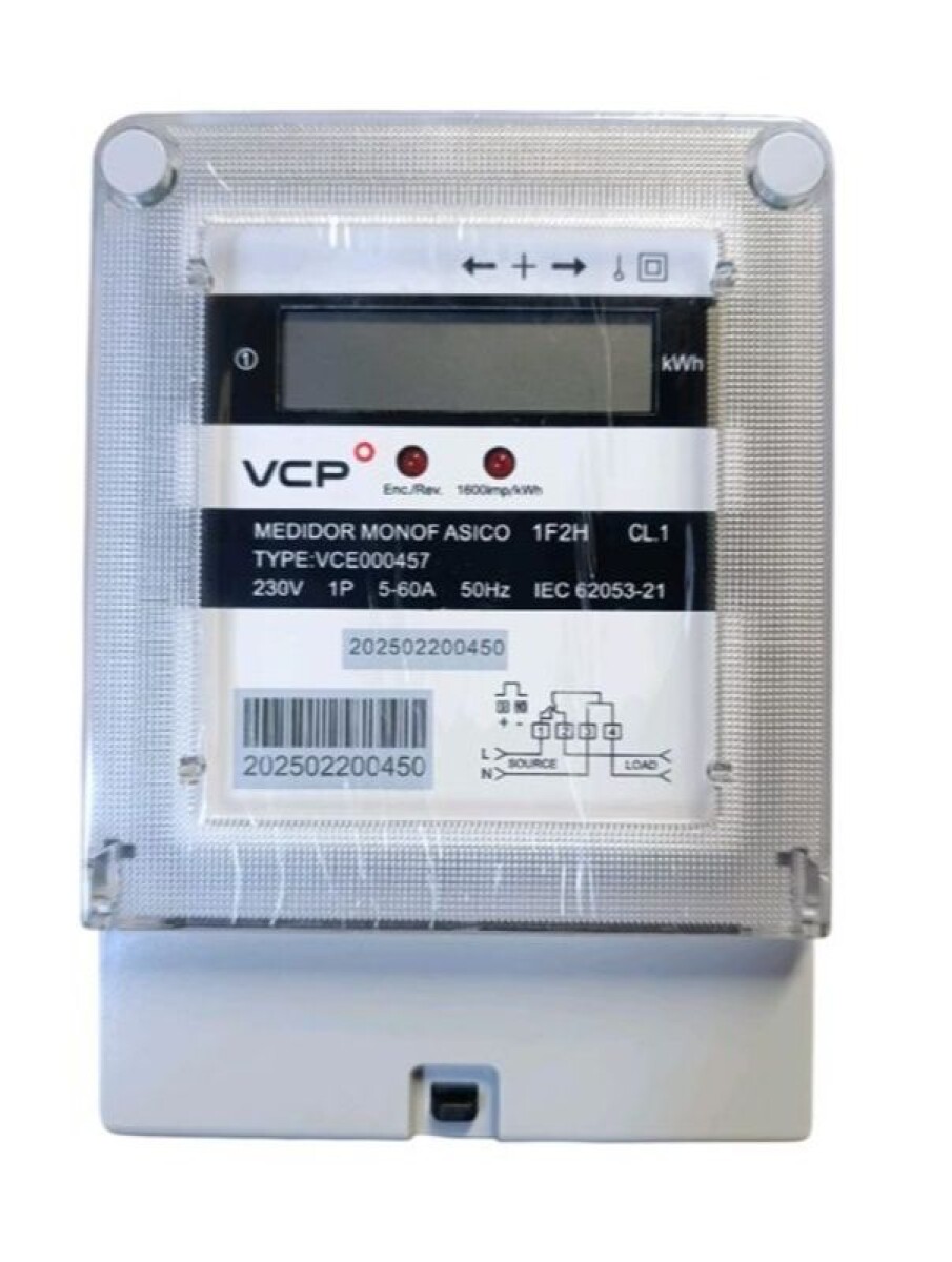 MEDIDOR DIGITAL MONOFASICO 1P 230V 5-60A LCD 