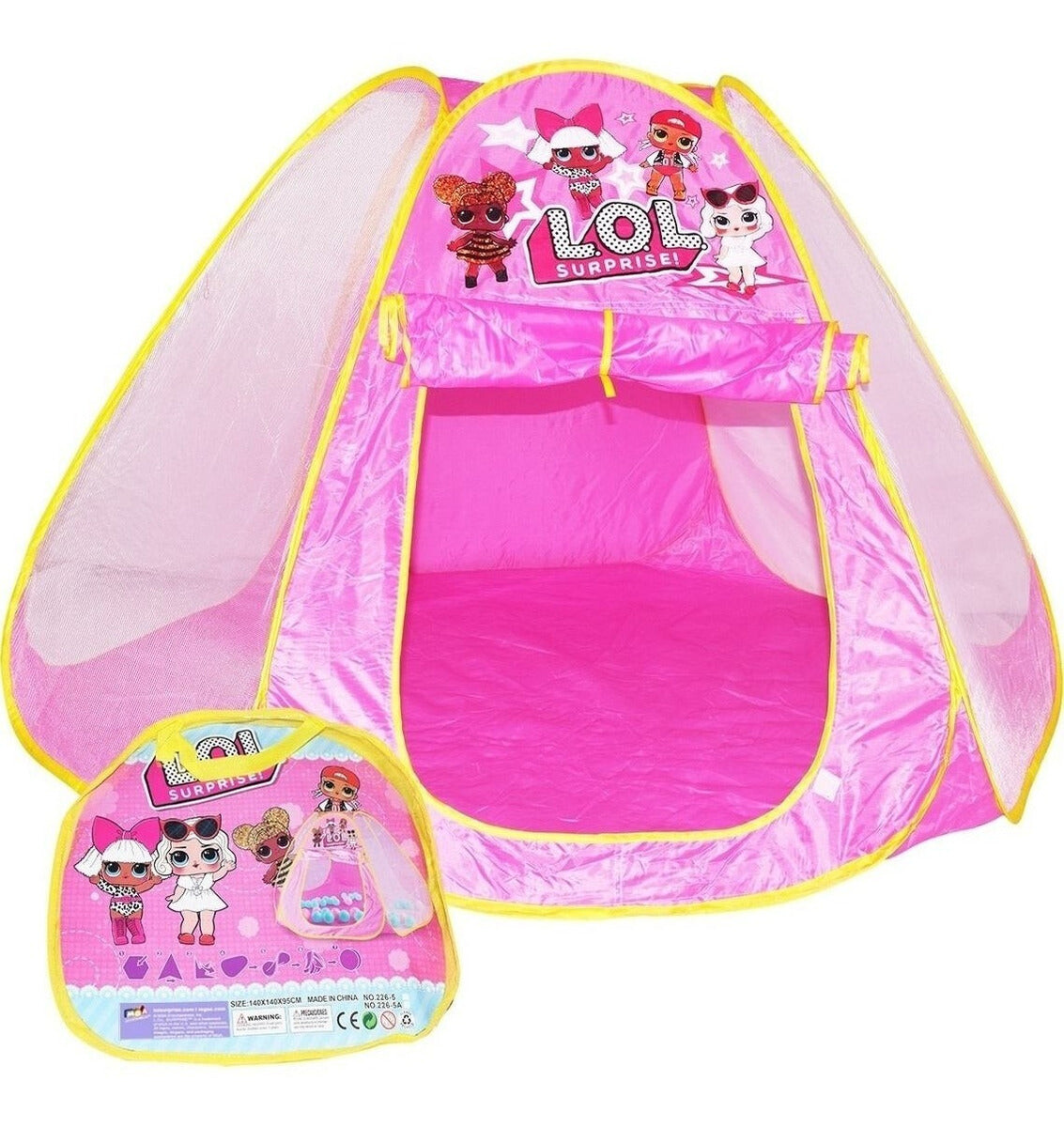 Casa Grande Lol P/niña Infantil Lona Plegable + Bolso - Rosa 