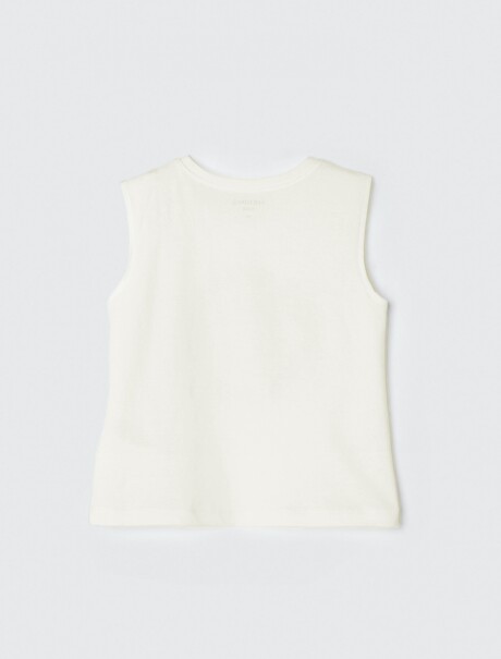 MUSCULOSA INFANTIL CON ESTAMPA BEIGE