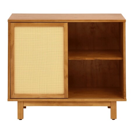 CÓMODA DE MADERA 4 CAJONES CON PUERTA CORREDIZA DE RATÁN CÓMODA DE MADERA 4 CAJONES CON PUERTA CORREDIZA DE RATÁN