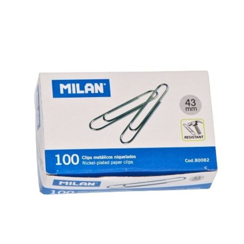 CLIP MILAN 43MM.X 100 UNIDADES 80082 CLIP MILAN 43MM.X 100 UNIDADES 80082
