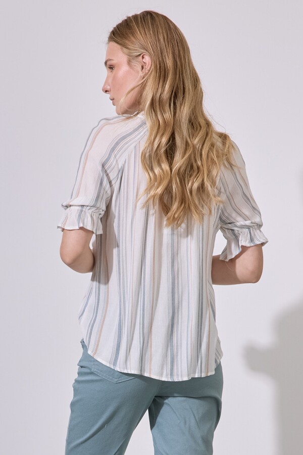 Blusa Lineas Botones BLANCO/MULTI