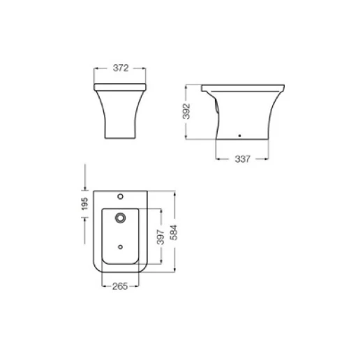 Bidet Milena 1 Agujero Blanco 000