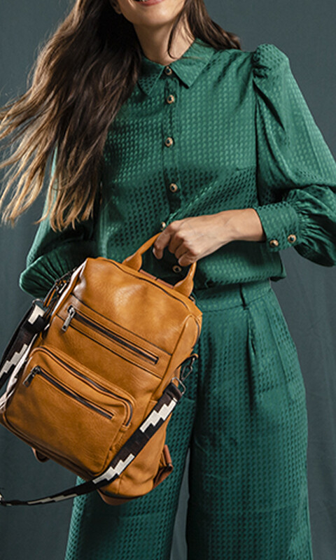 MOCHILA BROOKLYN MOSTAZA