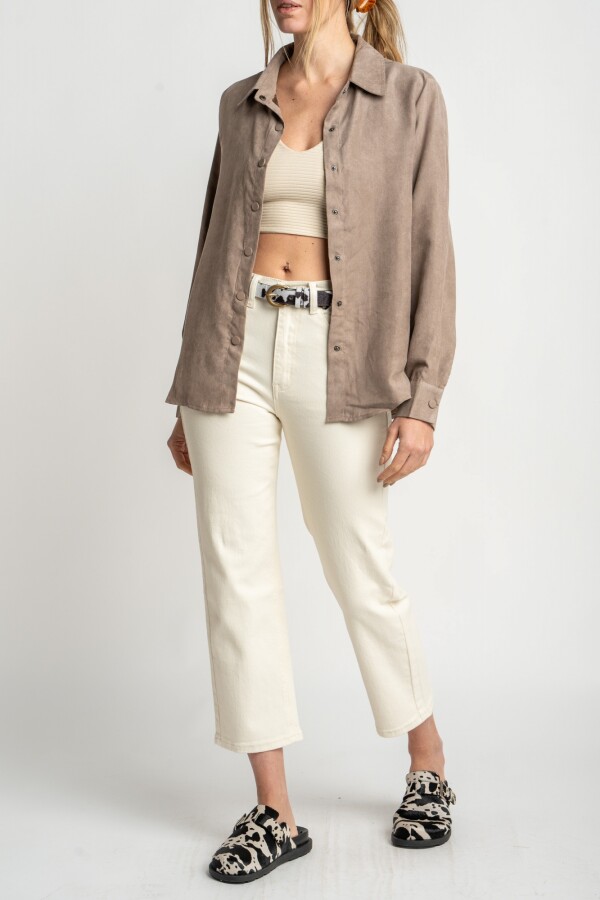 Camisa Gamuza Vegana Mocha
