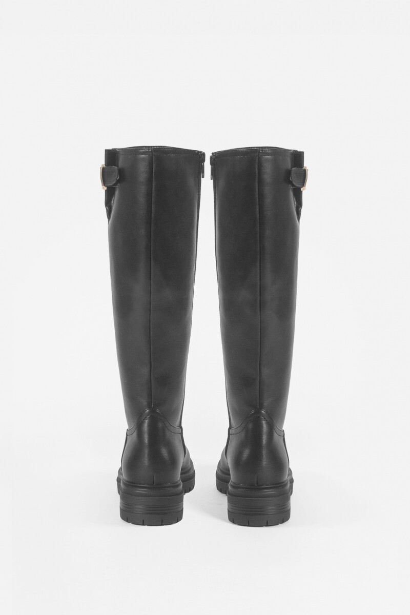 Bota de montar con hebilla negro