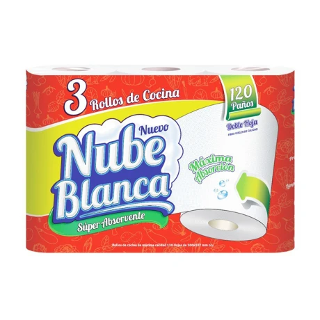 Toalla de Cocina NUBE BLANCA 3 Rollos Toalla de Cocina NUBE BLANCA 3 Rollos