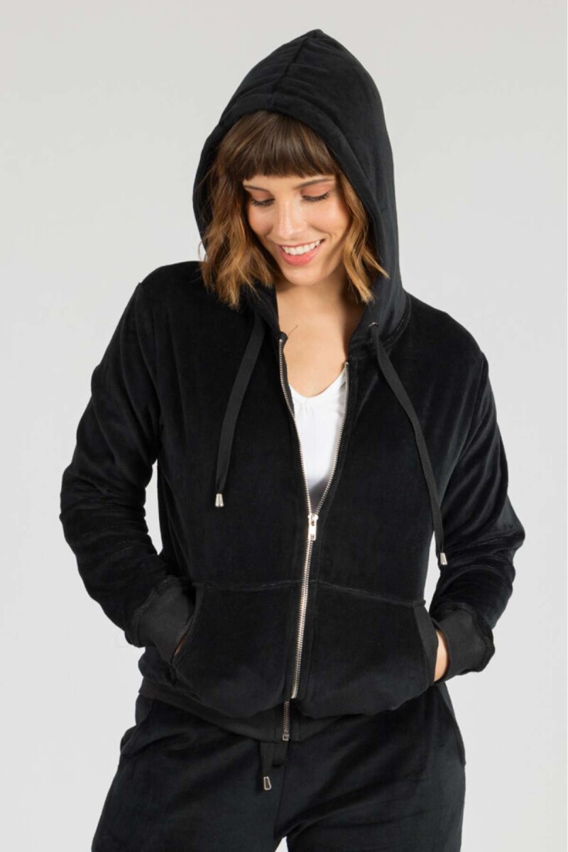 Campera velour - Negro 