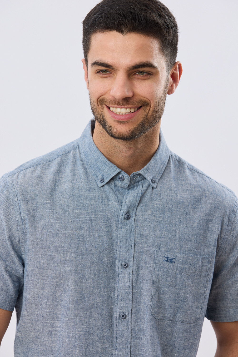 CAMISA LISA DE LINO Denim