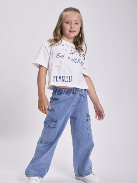 Pantalón jean cargo Azul Medio
