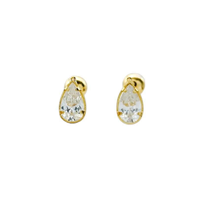 Abridores Gota-Oro 18k-Piedra Zirconia-AB9513 conpiedra