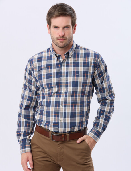 CAMISA SPORT A CUADROS Beige