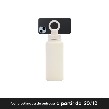 Botella Deportiva 960 Ml magética para celular Acero inoxidable Beige