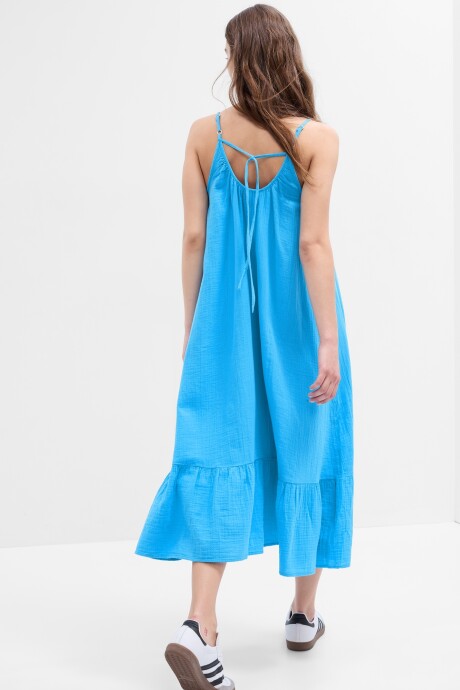 Vestido Cami Maxi Muselina Mujer Delta Blue