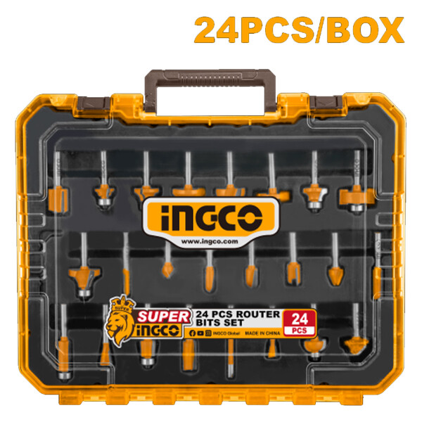 SET X 24 FRESAS 8MM P ROUTER FRESADORA INGCO AKRT24082 SET X 24 FRESAS 8MM P ROUTER FRESADORA INGCO AKRT24082