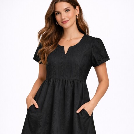 Vestidos broderie Negro