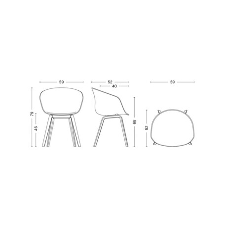 Sillas de comedor Eames con apoyabrazo tapizado Negro